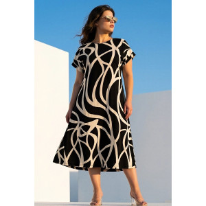 Платье женское "Лотос" кулирка (р-ры: 48-58) абстракция