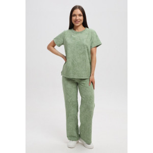 Костюм двойка женский 729 футер 2-х нитка пенье (р-ры: 44-54) фисташковый-варенка