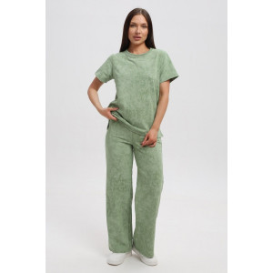 Костюм двойка женский 729 футер 2-х нитка пенье (р-ры: 44-54) фисташковый-варенка