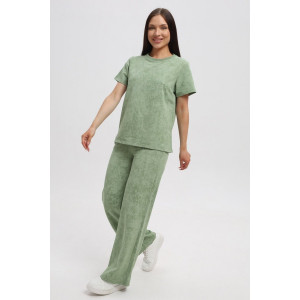 Костюм двойка женский 729 футер 2-х нитка пенье (р-ры: 44-54) фисташковый-варенка