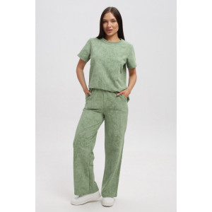 Костюм двойка женский 729 футер 2-х нитка пенье (р-ры: 44-54) фисташковый-варенка