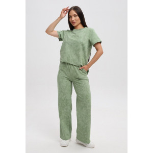 Костюм двойка женский 729 футер 2-х нитка пенье (р-ры: 44-54) фисташковый-варенка