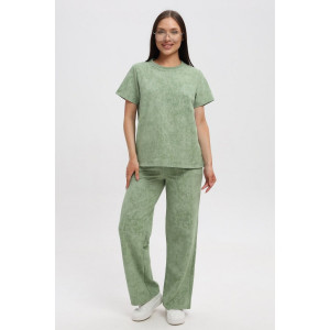 Костюм двойка женский 729 футер 2-х нитка пенье (р-ры: 44-54) фисташковый-варенка