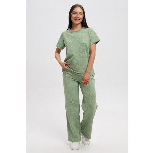 Костюм двойка женский 729 футер 2-х нитка пенье (р-ры: 44-54) фисташковый-варенка