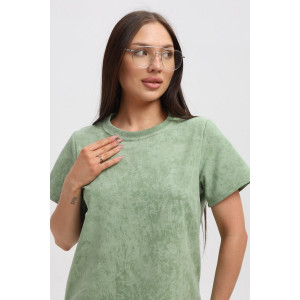 Костюм двойка женский 729 футер 2-х нитка пенье (р-ры: 44-54) фисташковый-варенка