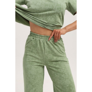 Костюм двойка женский 729 футер 2-х нитка пенье (р-ры: 44-54) фисташковый-варенка