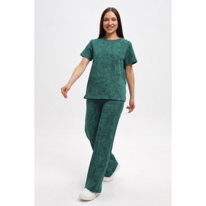 Костюм двойка женский 729 футер 2-х нитка пенье (р-ры: 44-54) зеленый-варенка