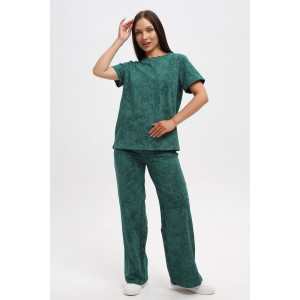 Костюм двойка женский 729 футер 2-х нитка пенье (р-ры: 44-54) зеленый-варенка