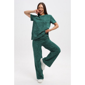 Костюм двойка женский 729 футер 2-х нитка пенье (р-ры: 44-54) зеленый-варенка