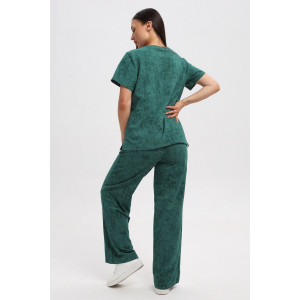 Костюм двойка женский 729 футер 2-х нитка пенье (р-ры: 44-54) зеленый-варенка