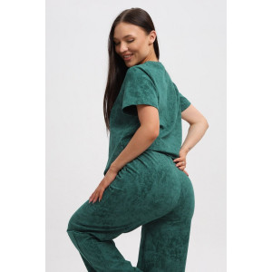 Костюм двойка женский 729 футер 2-х нитка пенье (р-ры: 44-54) зеленый-варенка