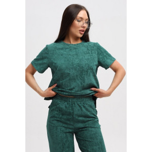 Костюм двойка женский 729 футер 2-х нитка пенье (р-ры: 44-54) зеленый-варенка