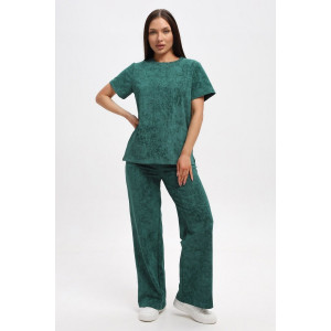 Костюм двойка женский 729 футер 2-х нитка пенье (р-ры: 44-54) зеленый-варенка