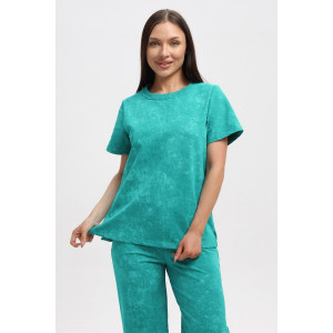 Костюм двойка женский 729 футер 2-х нитка пенье (р-ры: 44-54) изумрудный-варенка