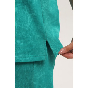 Костюм двойка женский 729 футер 2-х нитка пенье (р-ры: 44-54) изумрудный-варенка