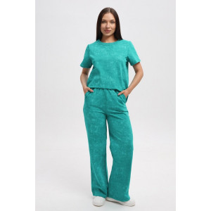 Костюм двойка женский 729 футер 2-х нитка пенье (р-ры: 44-54) изумрудный-варенка