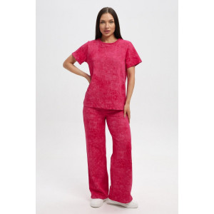 Костюм двойка женский 729 футер 2-х нитка пенье (р-ры: 44-54) фуксия-варенка