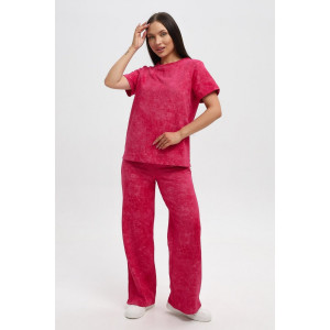 Костюм двойка женский 729 футер 2-х нитка пенье (р-ры: 44-54) фуксия-варенка