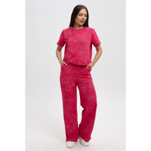 Костюм двойка женский 729 футер 2-х нитка пенье (р-ры: 44-54) фуксия-варенка