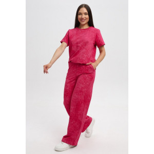 Костюм двойка женский 729 футер 2-х нитка пенье (р-ры: 44-54) фуксия-варенка