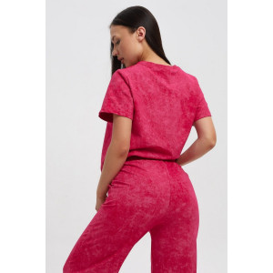 Костюм двойка женский 729 футер 2-х нитка пенье (р-ры: 44-54) фуксия-варенка