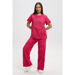 Костюм двойка женский 729 футер 2-х нитка пенье (р-ры: 44-54) фуксия-варенка