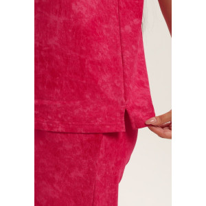 Костюм двойка женский 729 футер 2-х нитка пенье (р-ры: 44-54) фуксия-варенка