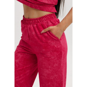 Костюм двойка женский 729 футер 2-х нитка пенье (р-ры: 44-54) фуксия-варенка