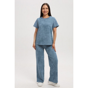 Костюм двойка женский 729 футер 2-х нитка пенье (р-ры: 44-54) пепельный-варенка