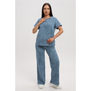 Костюм двойка женский 729 футер 2-х нитка пенье (р-ры: 44-54) пепельный-варенка