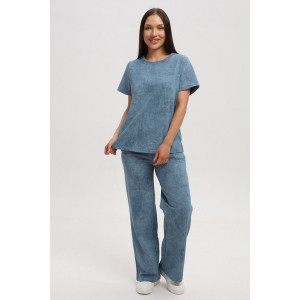 Костюм двойка женский 729 футер 2-х нитка пенье (р-ры: 44-54) пепельный-варенка