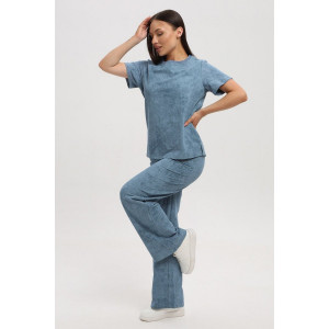 Костюм двойка женский 729 футер 2-х нитка пенье (р-ры: 44-54) пепельный-варенка