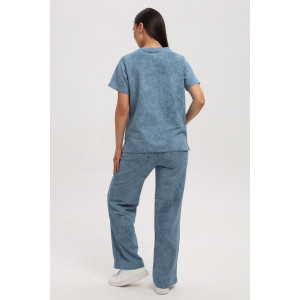 Костюм двойка женский 729 футер 2-х нитка пенье (р-ры: 44-54) пепельный-варенка