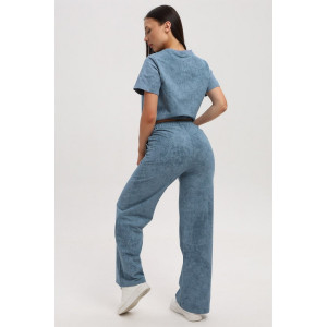 Костюм двойка женский 729 футер 2-х нитка пенье (р-ры: 44-54) пепельный-варенка