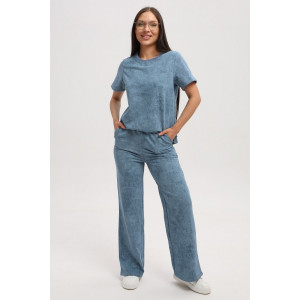 Костюм двойка женский 729 футер 2-х нитка пенье (р-ры: 44-54) пепельный-варенка