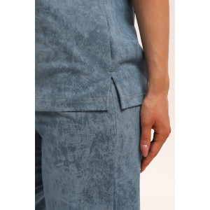 Костюм двойка женский 729 футер 2-х нитка пенье (р-ры: 44-54) пепельный-варенка