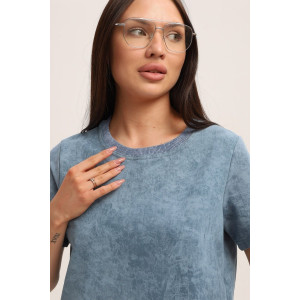 Костюм двойка женский 729 футер 2-х нитка пенье (р-ры: 44-54) пепельный-варенка