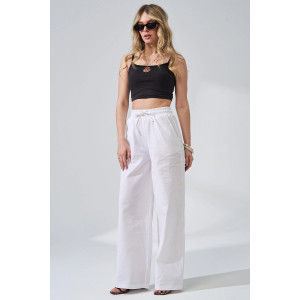 Брюки женские "Льняная палитра" 2473-П/л хлопок-лён (р-ры: 44-54) белый