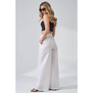 Брюки женские "Льняная палитра" 2473-П/л хлопок-лён (р-ры: 44-54) белый