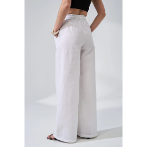 Брюки женские "Льняная палитра" 2473-П/л хлопок-лён (р-ры: 44-54) белый