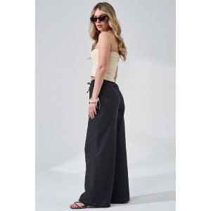 Брюки женские "Льняная палитра" 2473-П/л хлопок-лён (р-ры: 44-54) чёрный