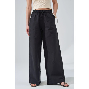 Брюки женские "Льняная палитра" 2473-П/л хлопок-лён (р-ры: 44-54) чёрный