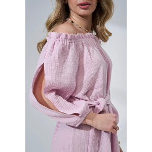 Платье женское "Романтика" 2474-Мус муслин (р-ры: 44-50) розовый