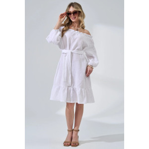 Платье женское "Романтика" 2474-Мус муслин (р-ры: 44-50) белый
