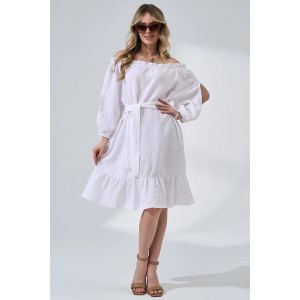 Платье женское "Романтика" 2474-Мус муслин (р-ры: 44-50) белый