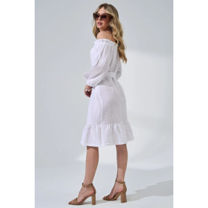 Платье женское "Романтика" 2474-Мус муслин (р-ры: 44-50) белый