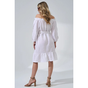 Платье женское "Романтика" 2474-Мус муслин (р-ры: 44-50) белый