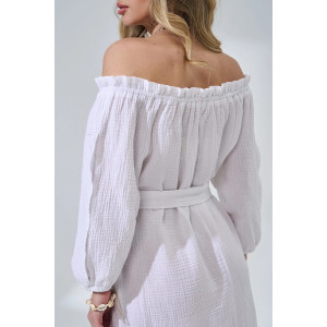 Платье женское "Романтика" 2474-Мус муслин (р-ры: 44-50) белый