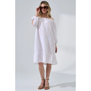 Платье женское "Романтика" 2474-Мус муслин (р-ры: 44-50) белый