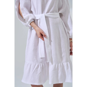 Платье женское "Романтика" 2474-Мус муслин (р-ры: 44-50) белый